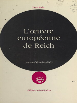 cover image of L'œuvre européenne de Reich